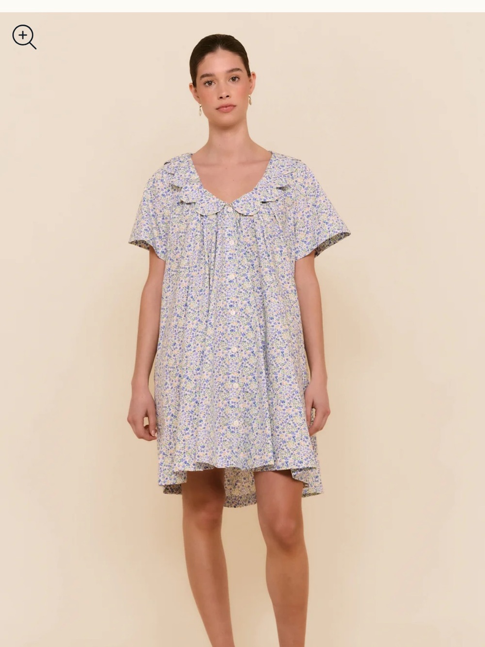 Piyama Cotton Penelope Scalloped Collar Floral Lounge Dress XXL NWOT - Picture 7 of 13